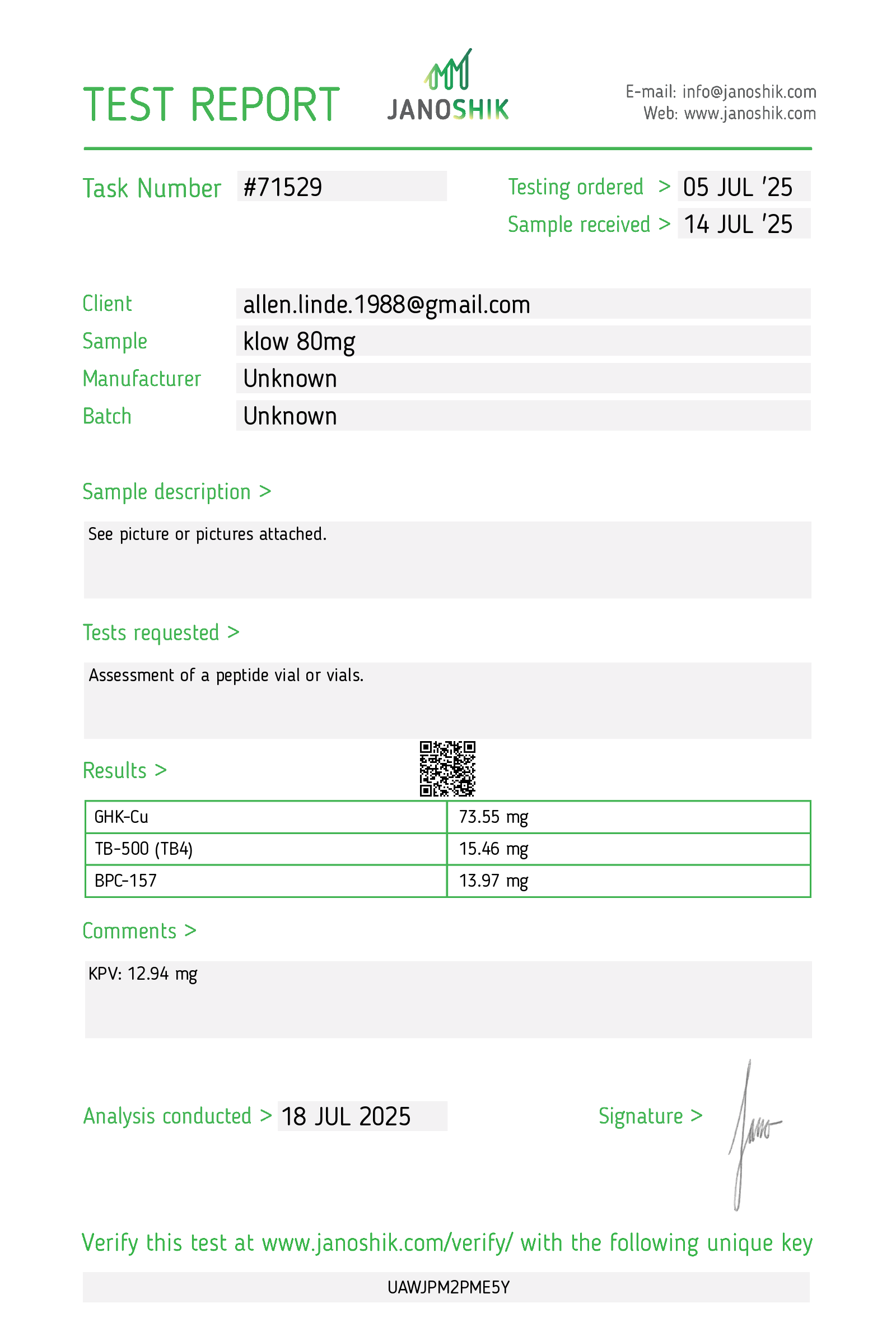 Certificate scan