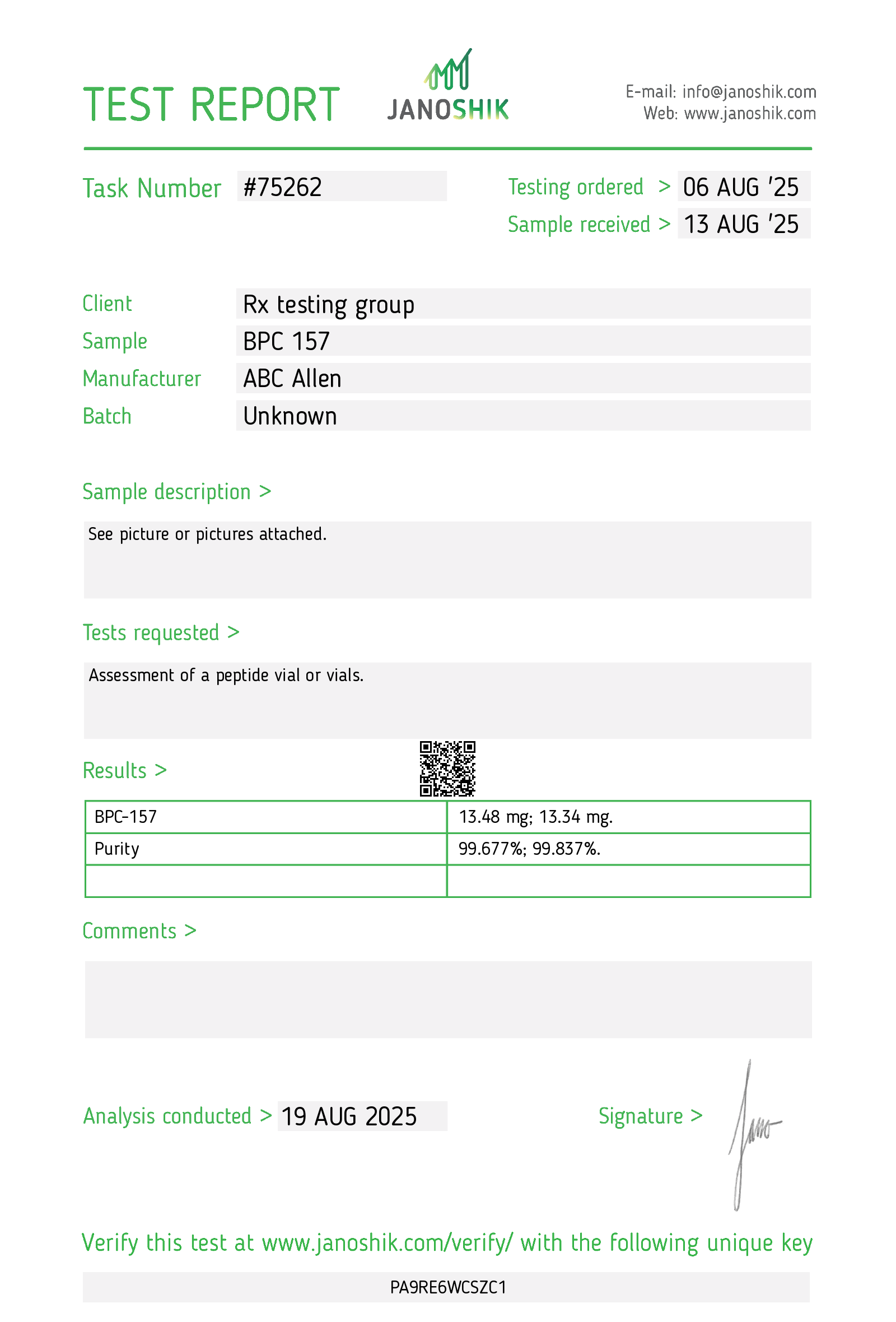 Certificate scan