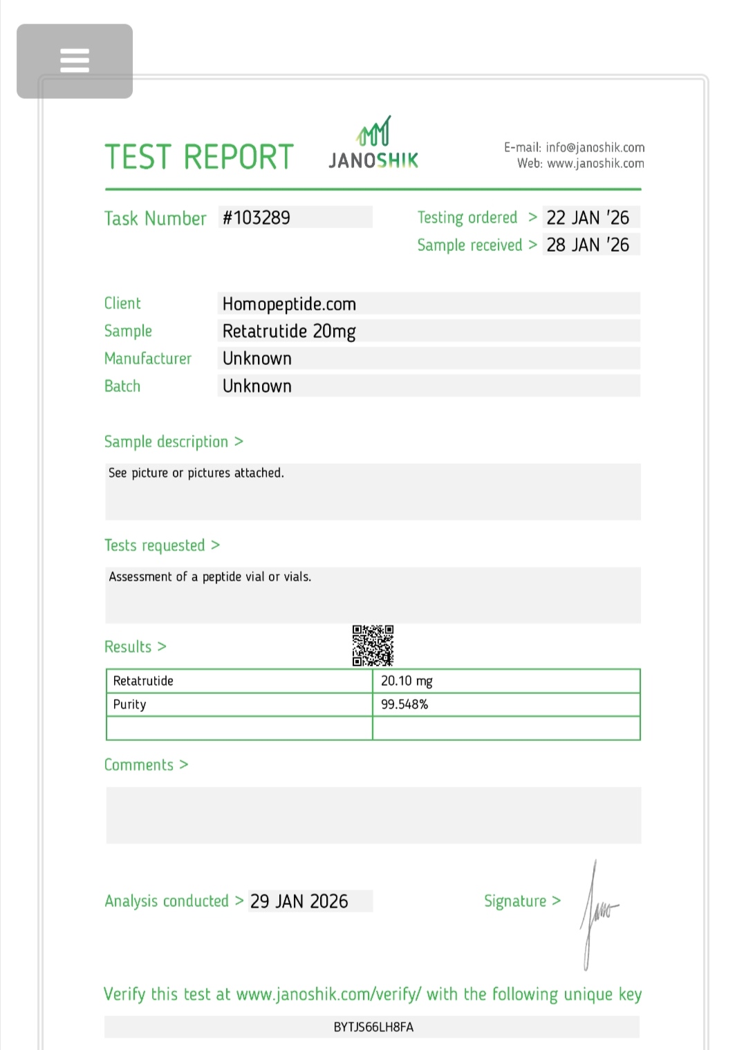 Certificate scan