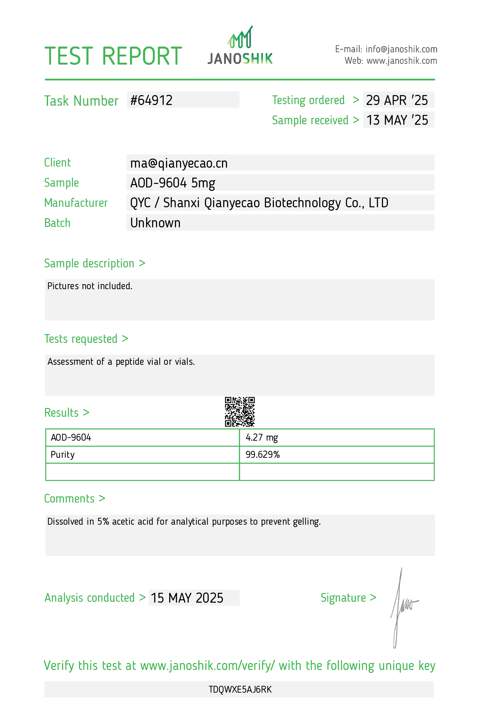 Certificate scan
