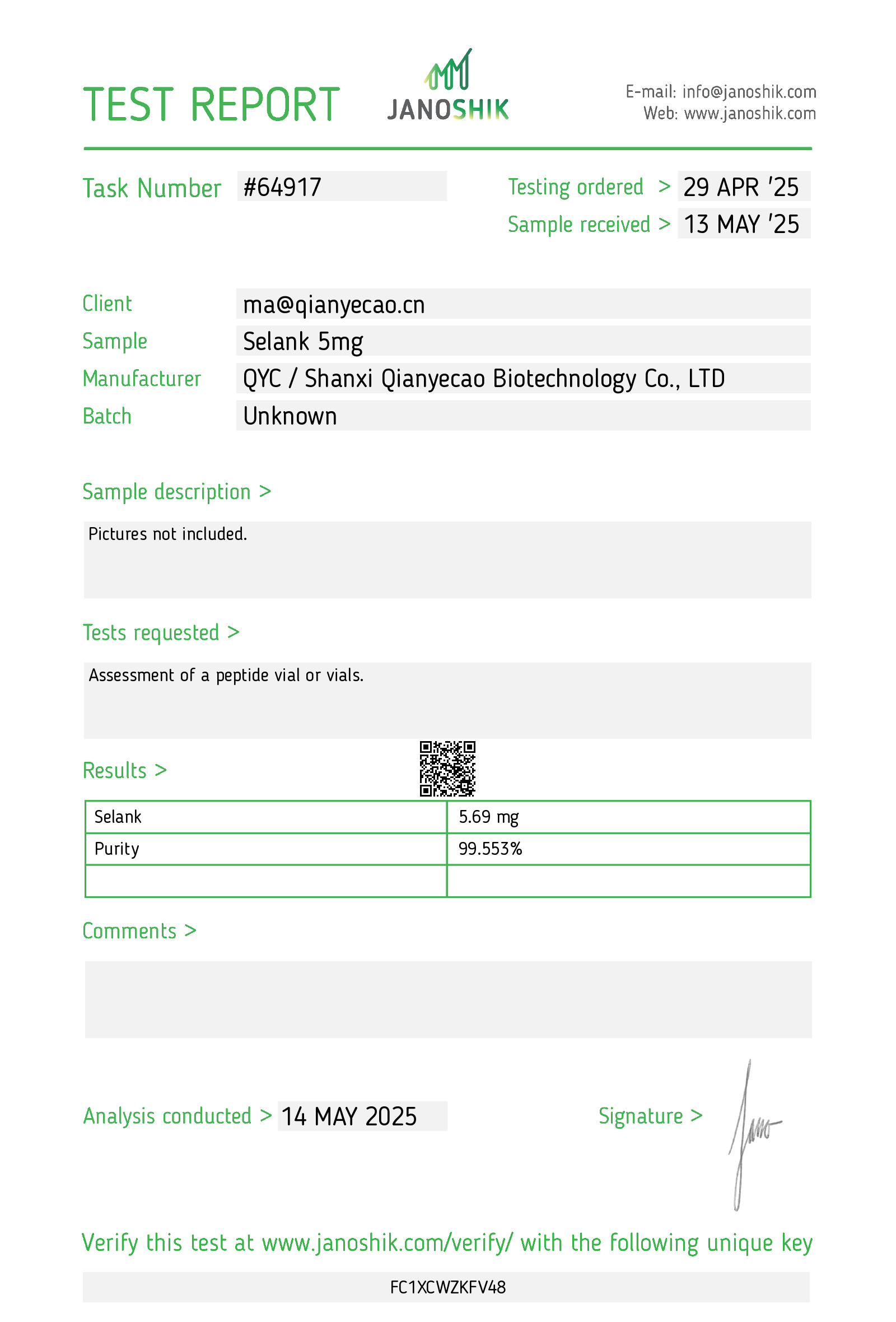 Certificate scan