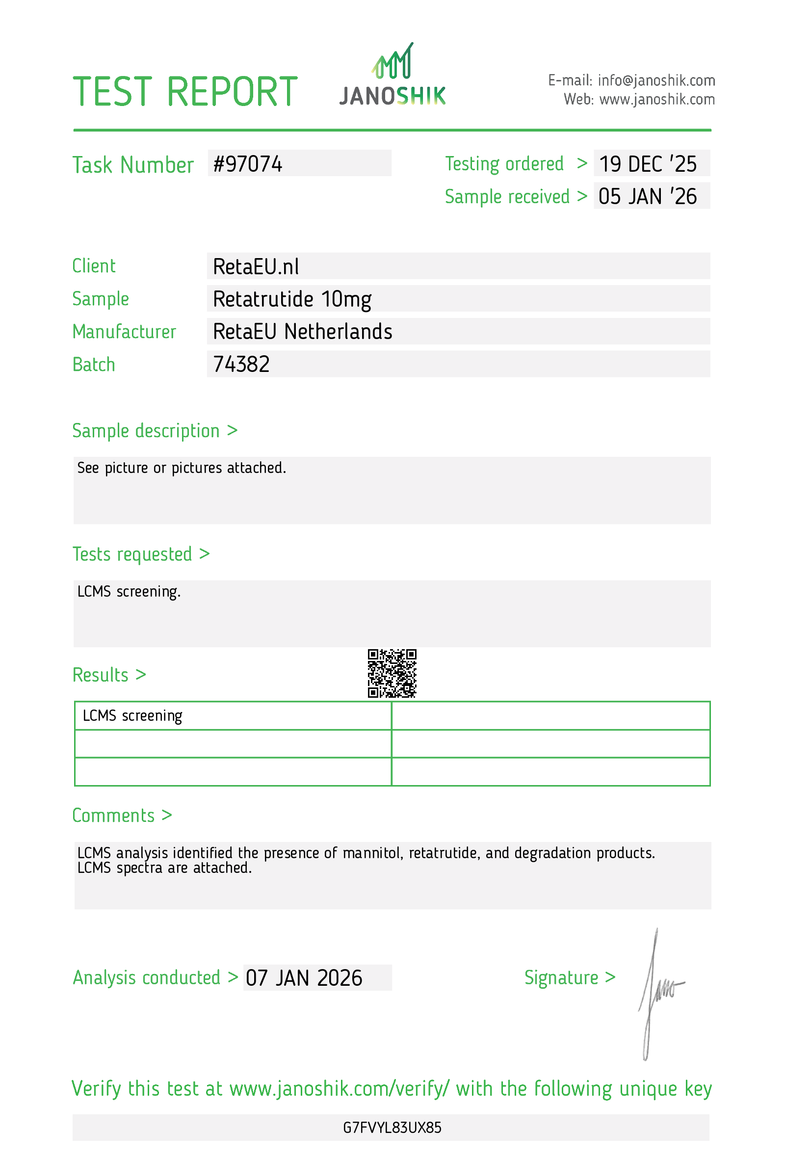 Certificate scan