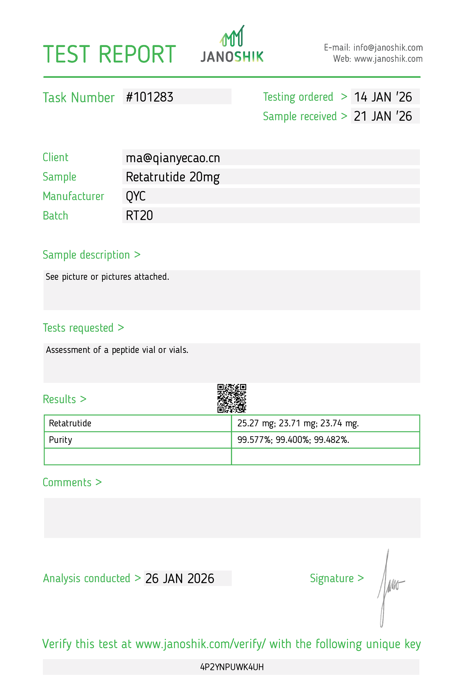 Certificate scan