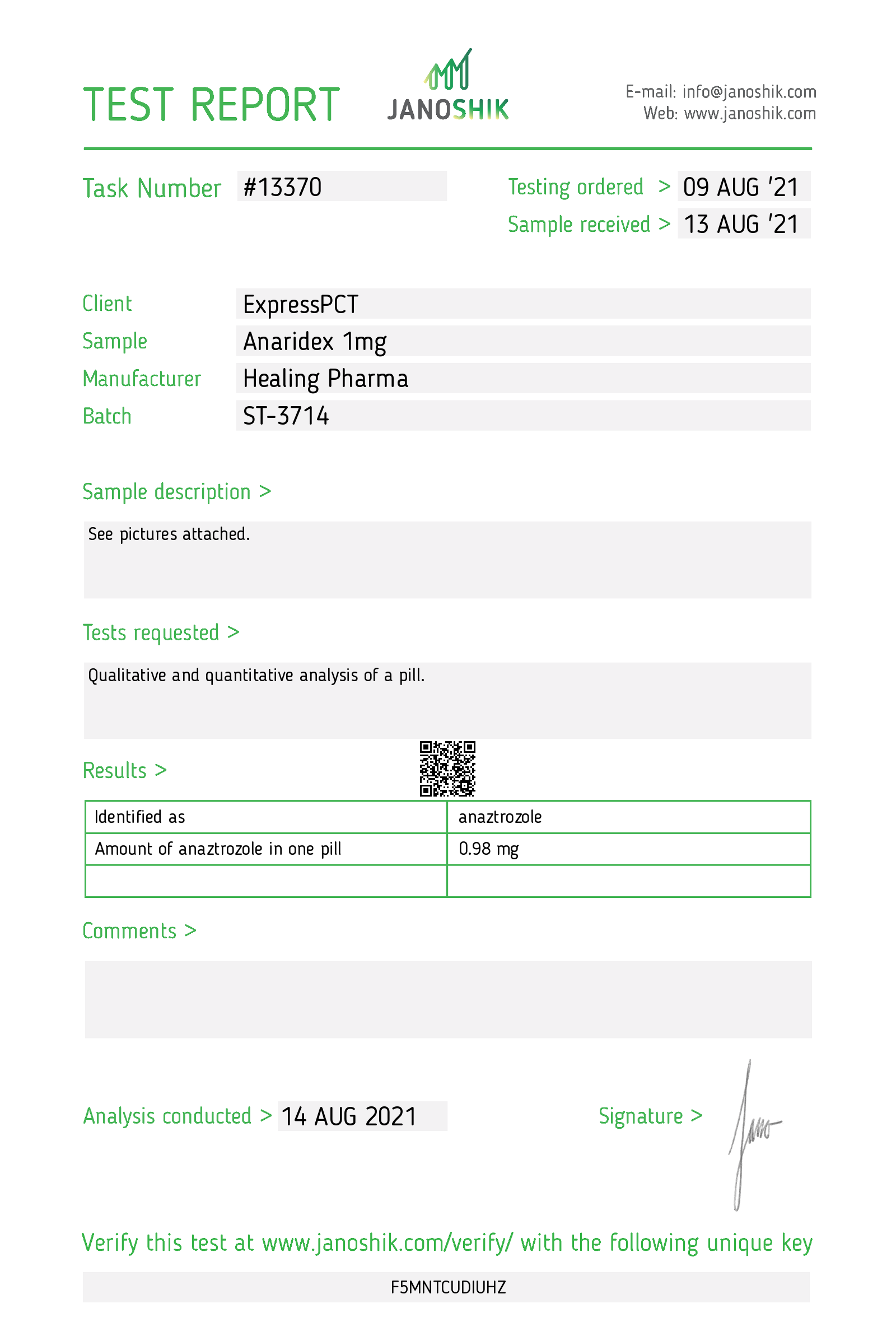 Certificate scan